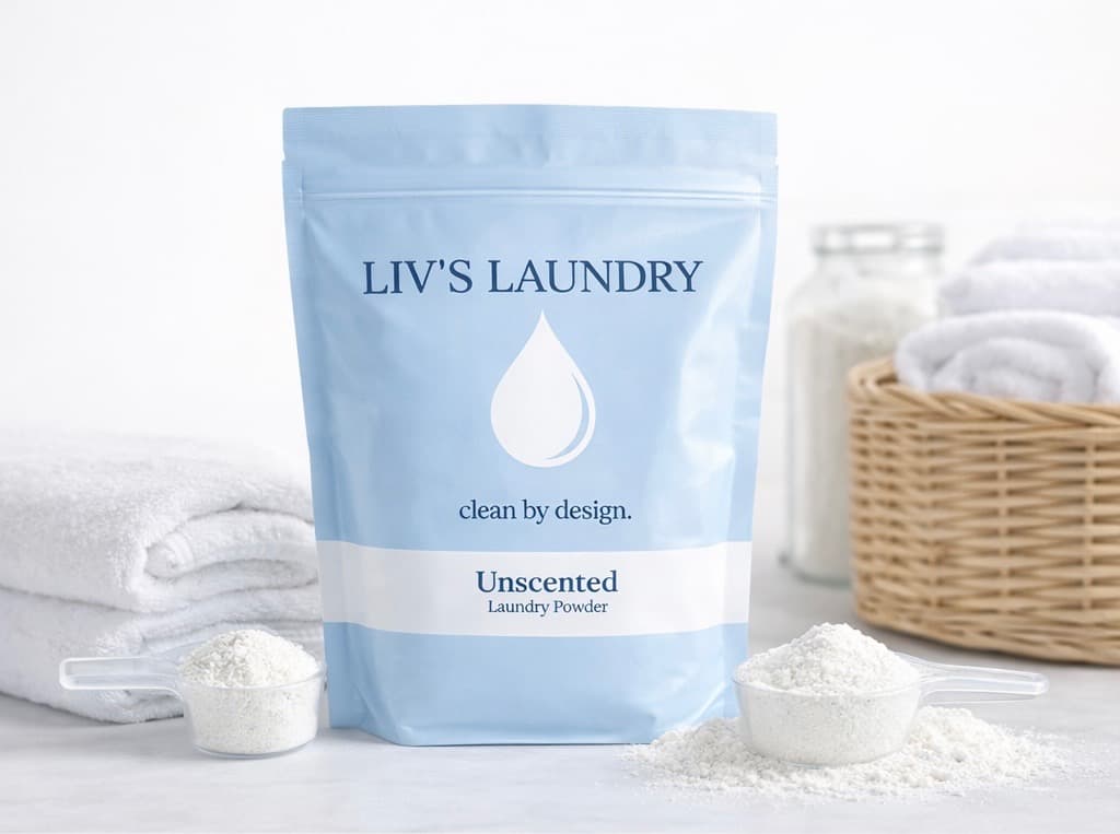 Liv's Laundry Powder with measuring scoops